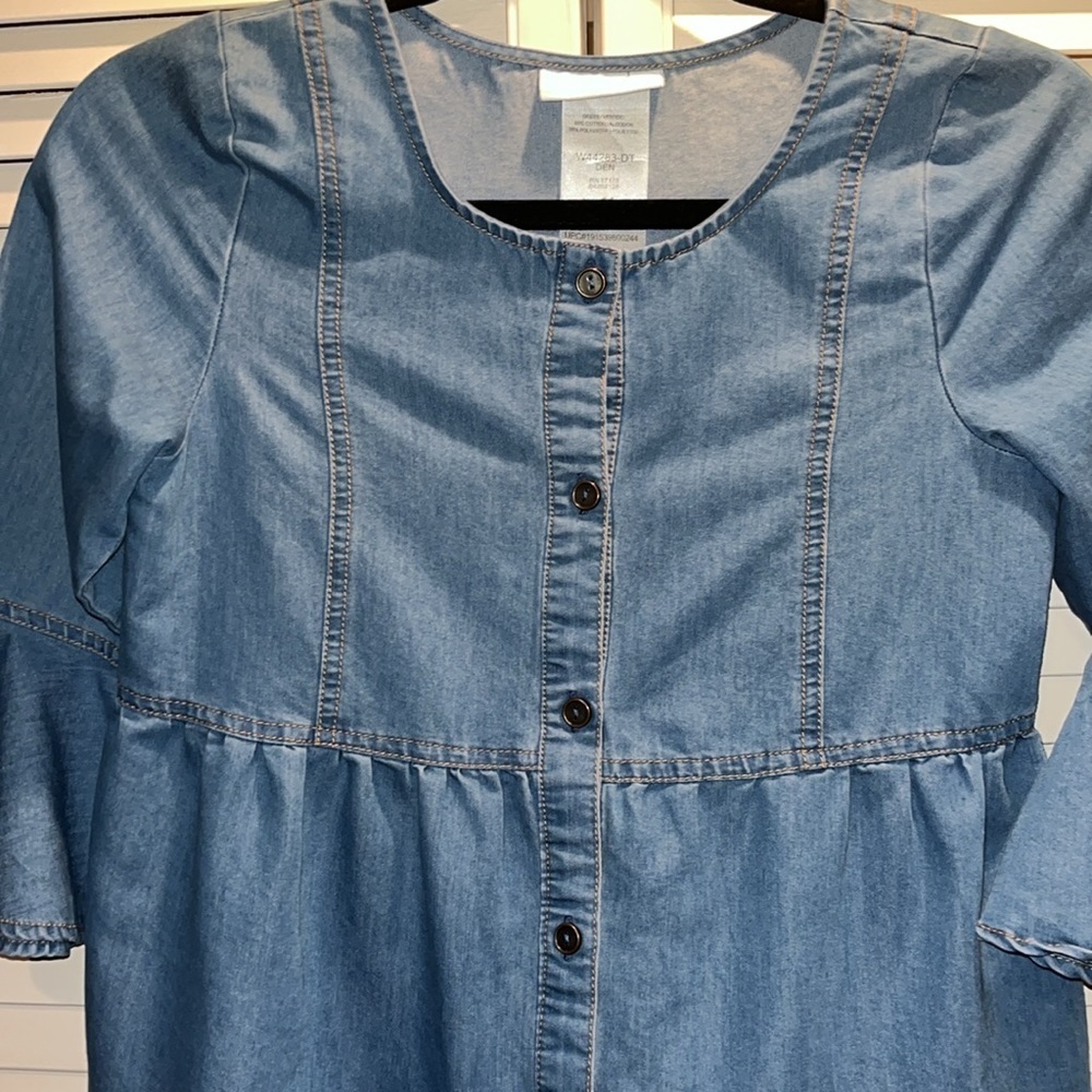 Bonnie Jean Denim Ruffle tier dress Girls 14 - Picture 3 of 7